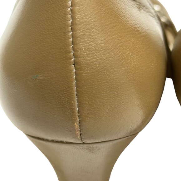 GUCCI Tan Leather Round Toe Pumps,  Size 37.5 - Picture 13 of 13